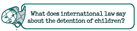 What does international law say about the detention of children?