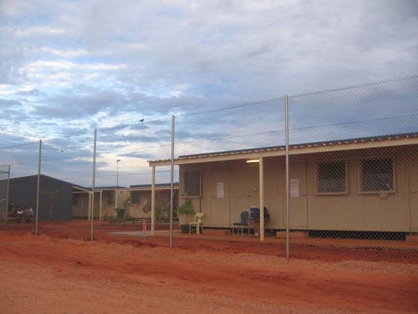 Looking into Curtin IDC through perimeter fence