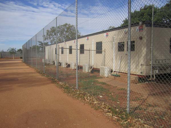 Internal fence and dining room, Curtin IDC