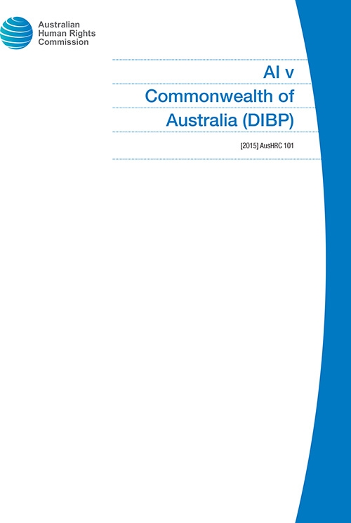 Cover of -	AI v Commonwealth of Australia (DIBP) [2015] AusHRC 101