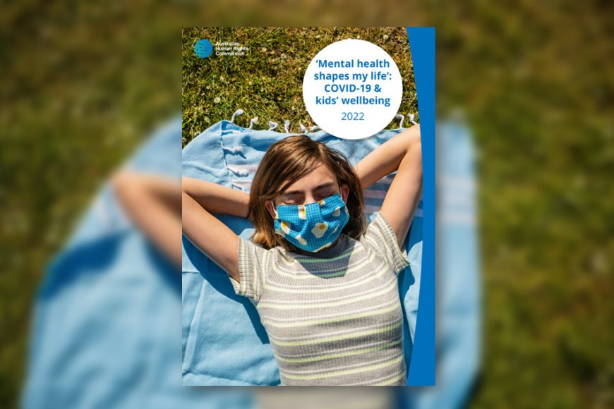 cover photo for report - girl with mask laying in the sun outside