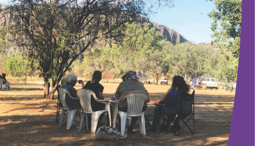 First Nations women lders meeting in the bush