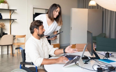 Colleagues working in an office.