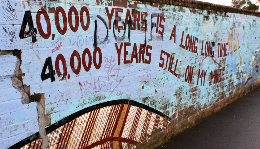 40,000 is a long time - mural at Redfern, NSW