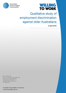 Age discrimination - Qualitative study of employment discrimination against older Australians cover