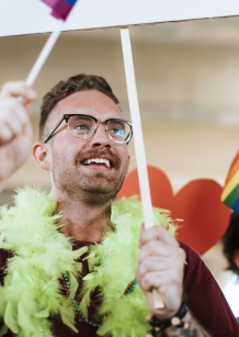 Cheerful gay pride and lgbt festival