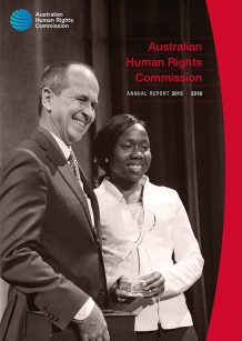 Cover image by Matt Syres: 2015 Human Rights Medal winner Peter Greste with Nene Manasseh, representing the Racism. It Stops with Me 2015 Award winners, Tasmanian Students Against Racism.