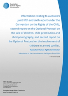 Cover of Report to the UN Committee on the Rights of the Child (2018)