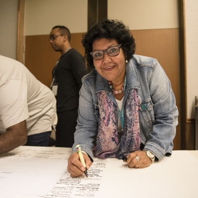 June Oscar signing Uluru Statement. Photo by Jimmy Widders Hunt