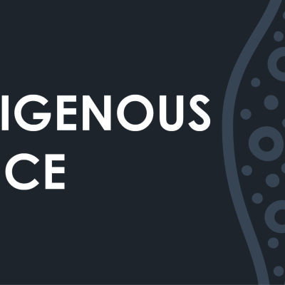 Graphic displaying the words 'Indigenous Voice'